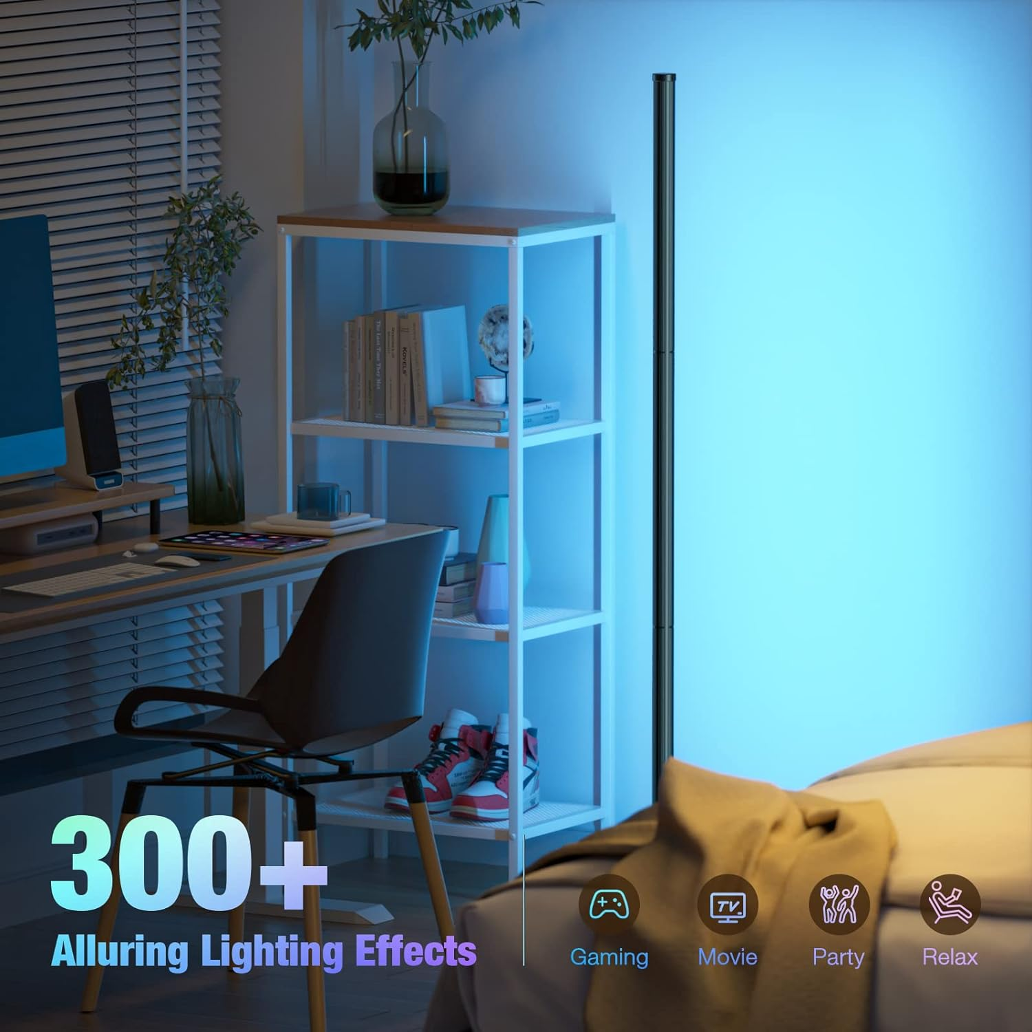 Smart RGB LED Corner Floor Lamp With Music Sync