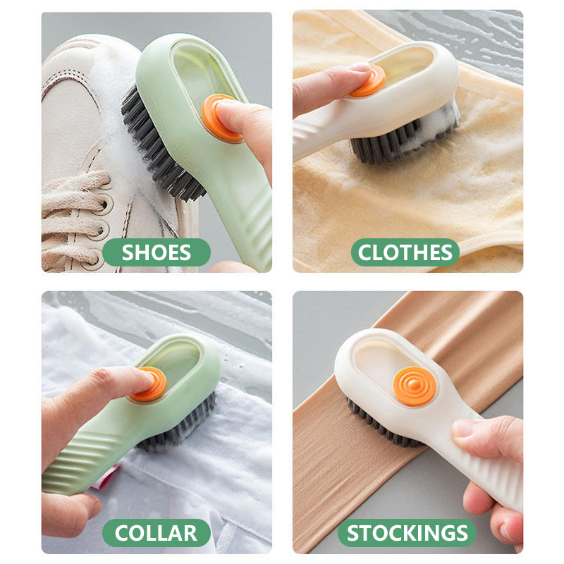 Multifunctional Cleaning Brush with Soft-bristled Liquid Shoe Brush & Clothes Brush