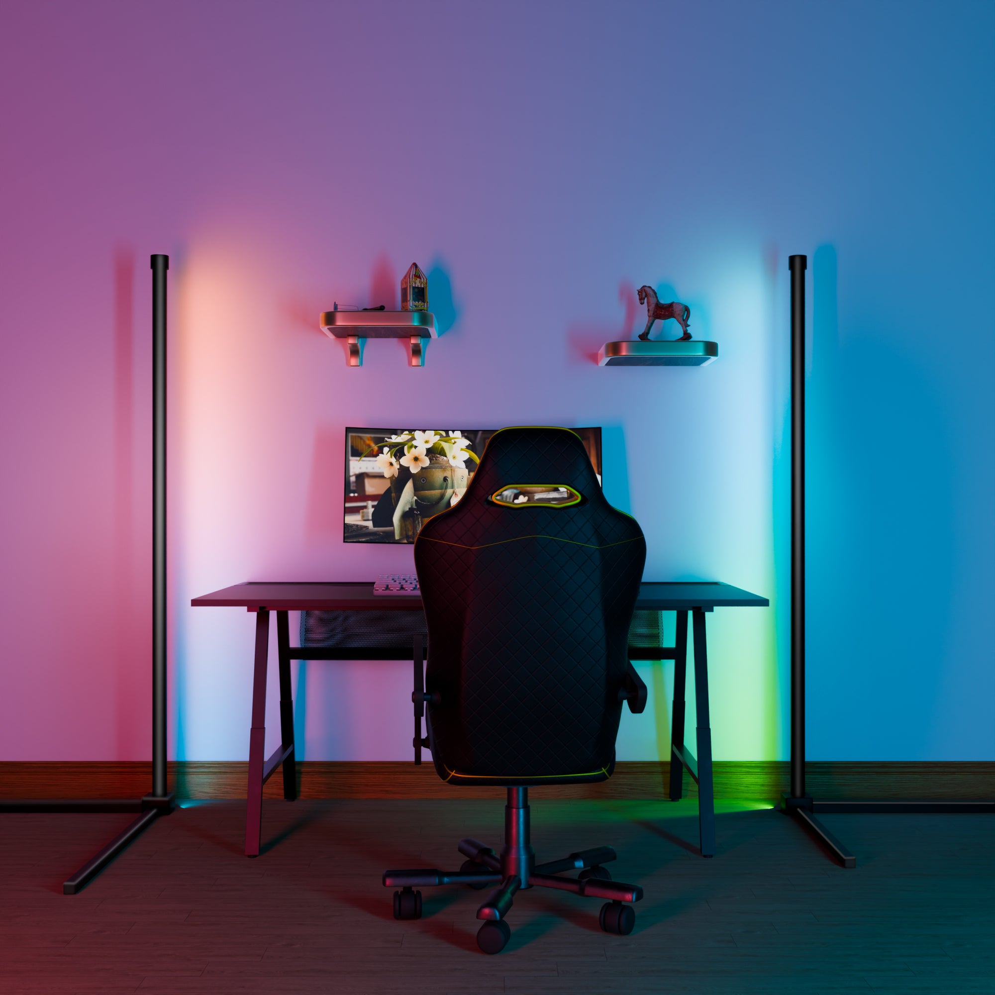 Smart RGB LED Corner Floor Lamp With Music Sync