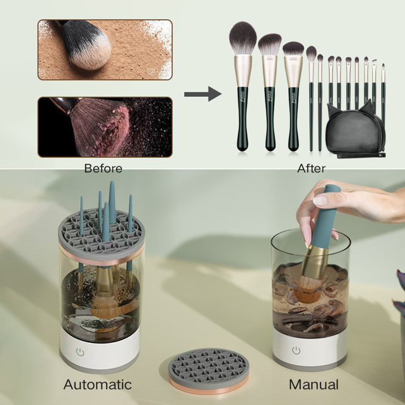 Automatic Makeup Brush Cleaner: Portable 3-in-1 Cleaning and Drying Tool